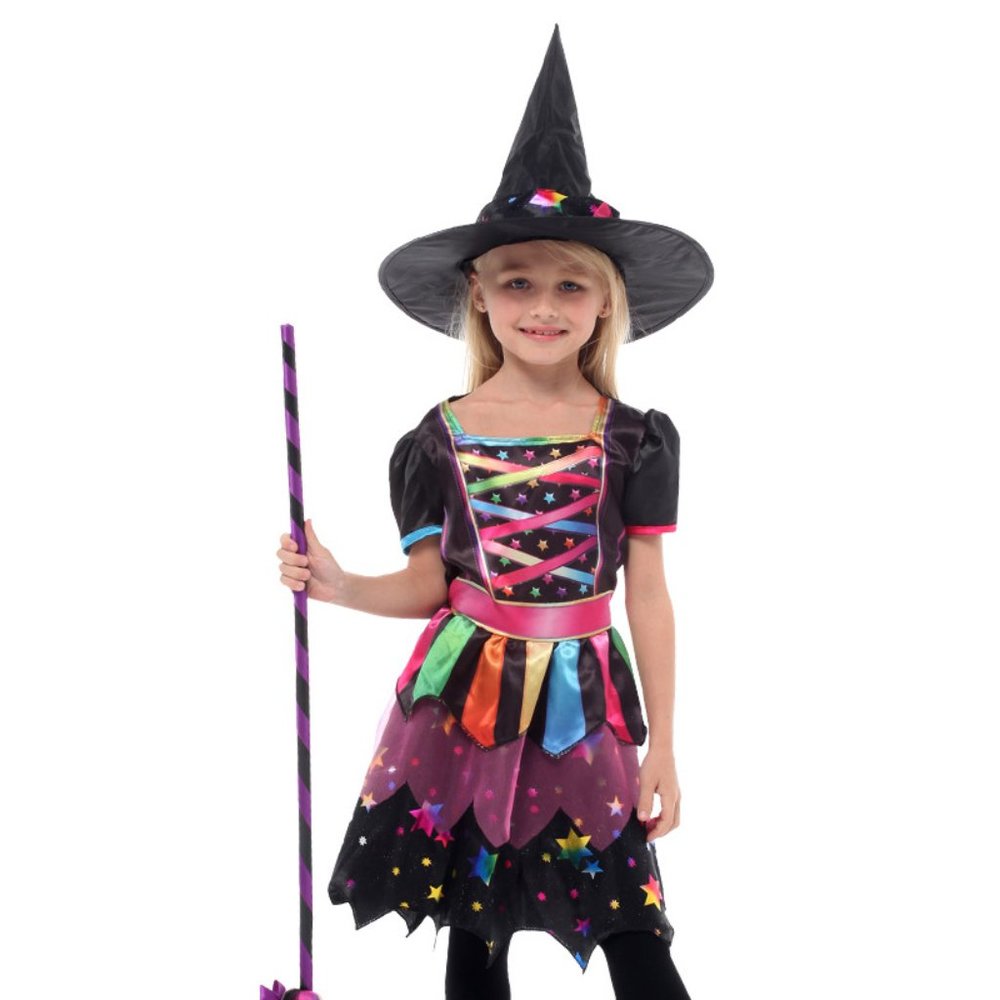 Rainbow Witch Halloween Costume - Sparkle in a Colorful Twinkle Little Outfit